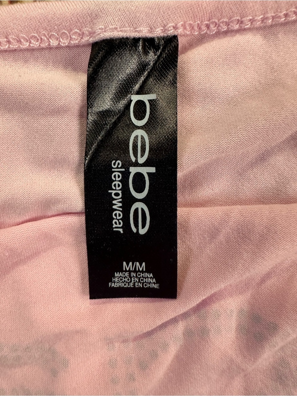 bebe Pink Short Tank & Heart-Print Robe Sleep Set with Black Trim Size Medium - Picture 16 of 16